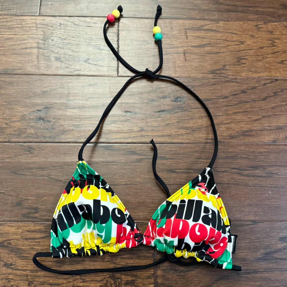 Billabong halter neck adjustable tie bikini swimsuit top